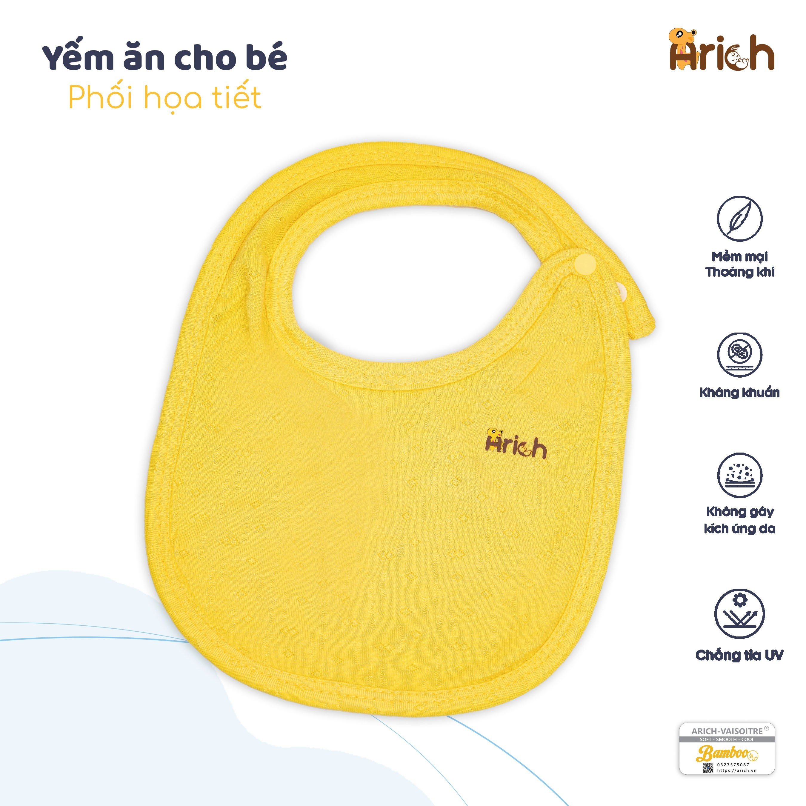 Yếm ăn vải sợi tre cao cấp Arich