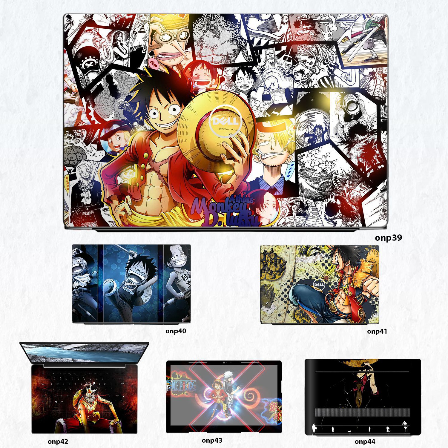 Decal Skin dán Laptop Dell mẫu One Piece (inbox mã máy cho shop)