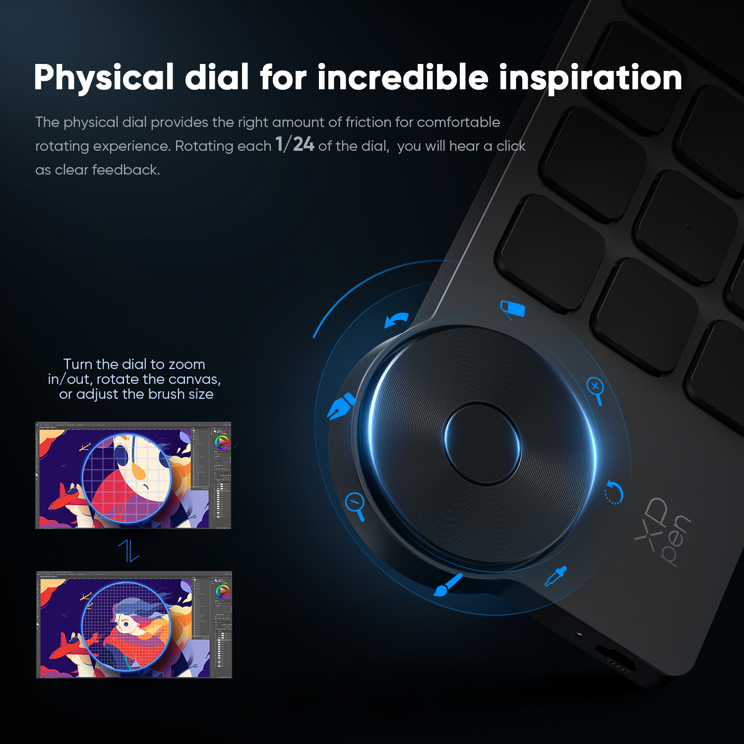【XPPen】Phím tắt không dây từ xa ACK05
