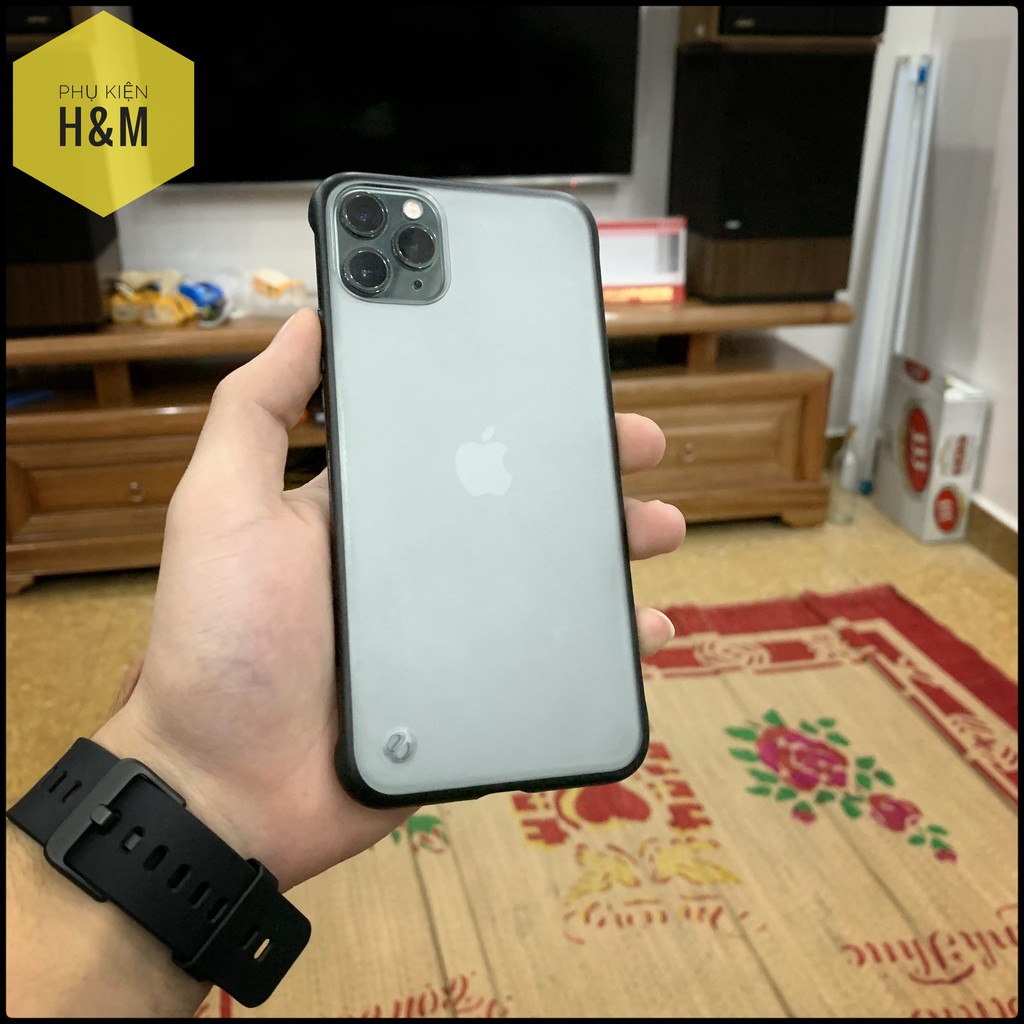 Ốp lưng iPhone X / XS / XR / XS Max / 11 / 11 Pro / 11 Pro Max, lưng nhám hở viền - Đen