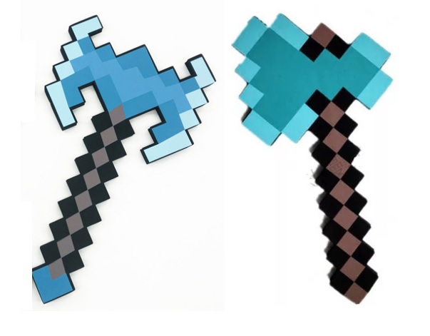 Combo 2 rìu chiến thần kim cương Mine craft