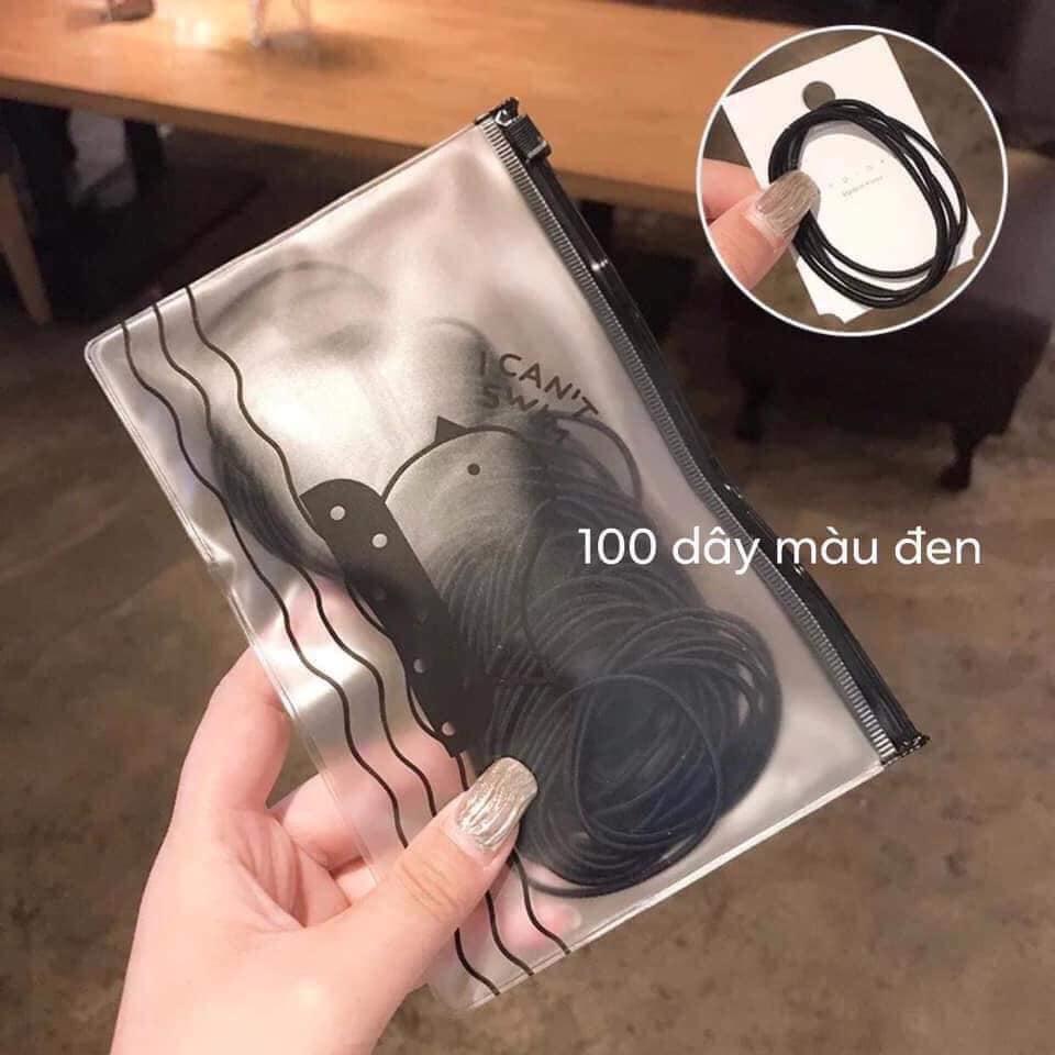 Chun tóc 100 sợi túi zip - chun tóc cho nữ