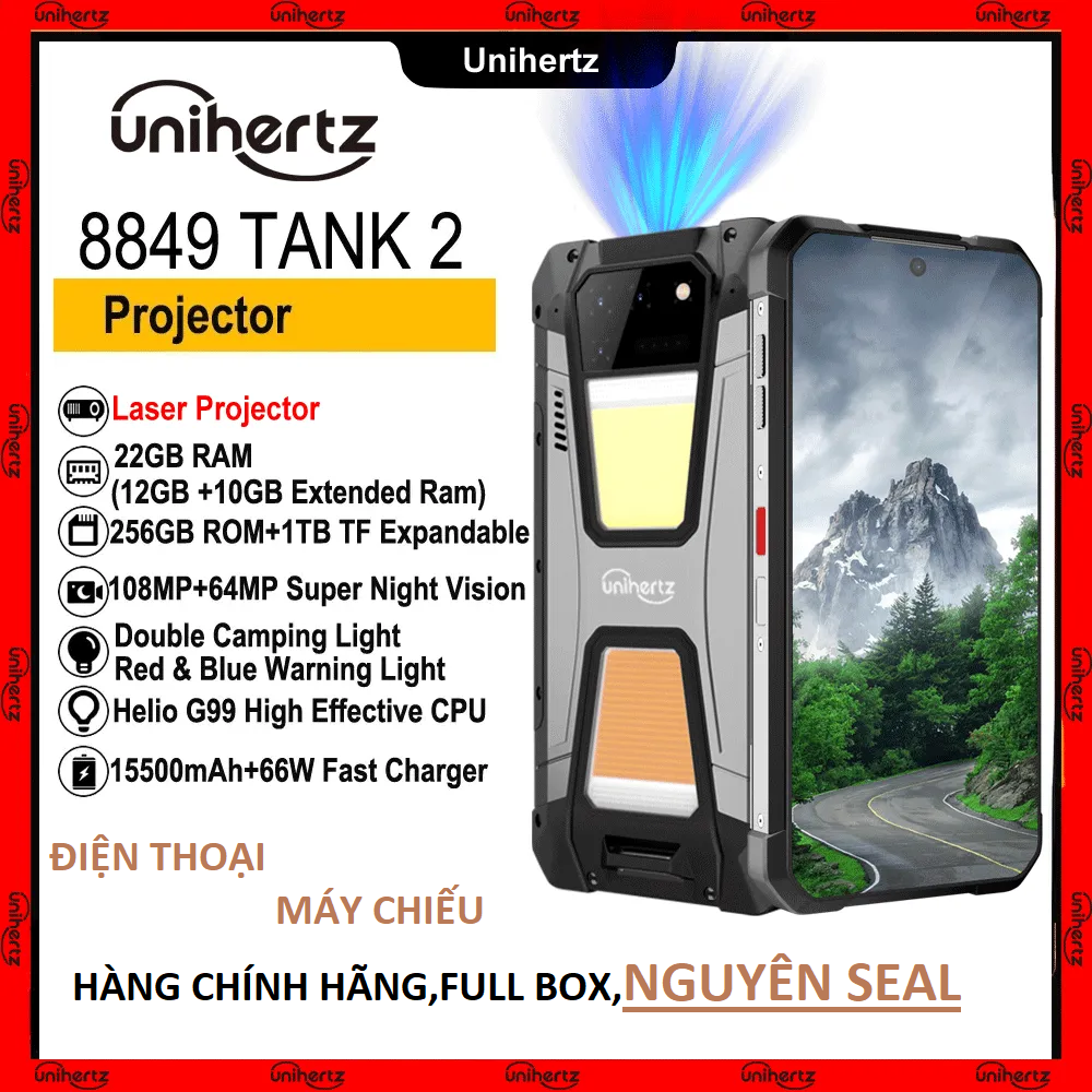 Unihertz TANK 2 Projector phone 22GB 256GB 32MP 108MP 64MP Night
