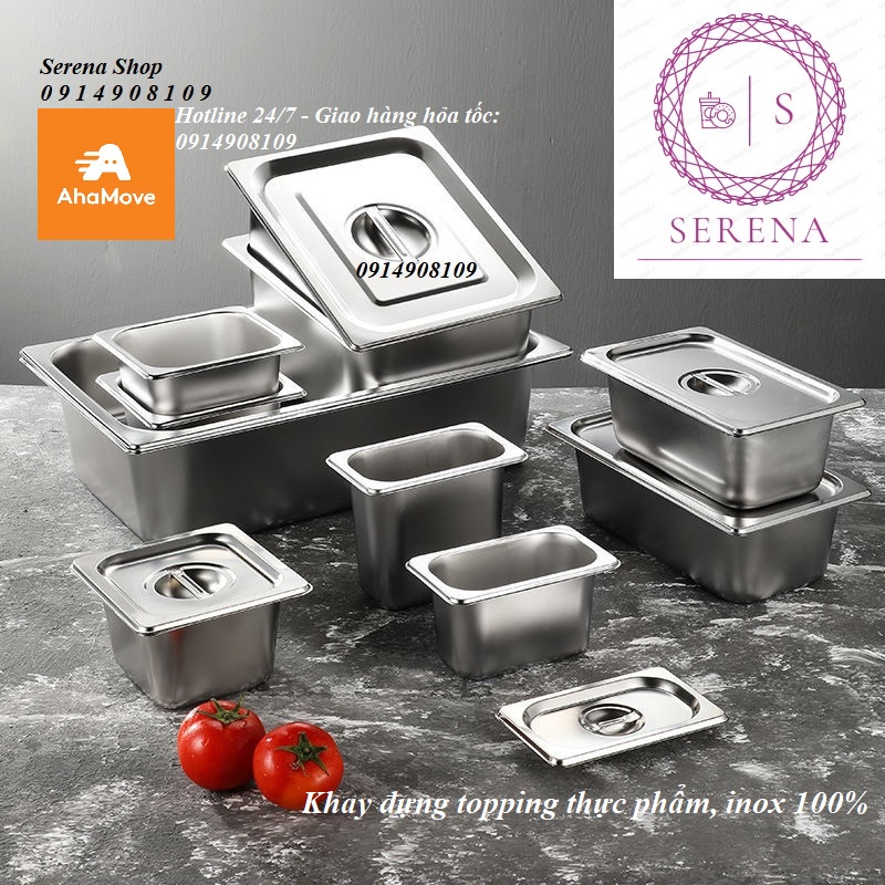 Khay đựng topping, thực phẩm, inox