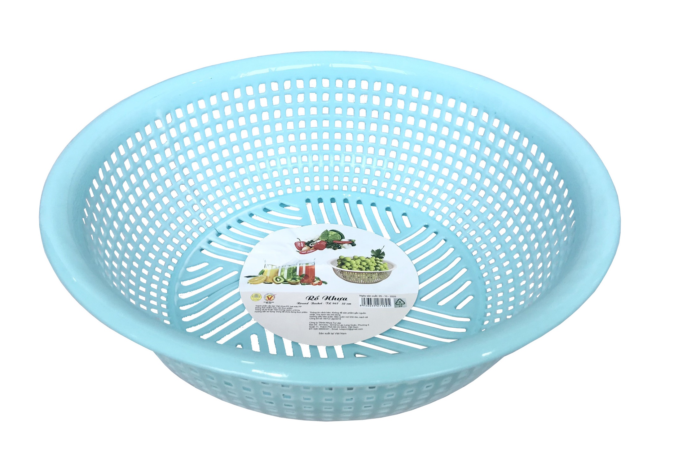 Self-Made Round Plastic Basket Tl967 - 32cm