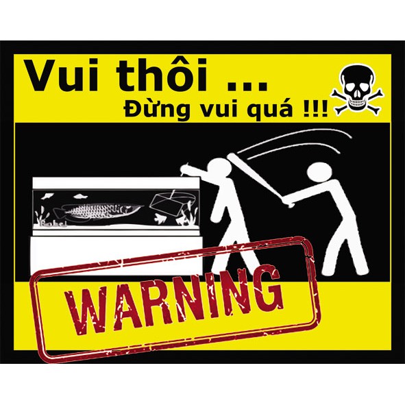 Decal Cảnh Báo Vui Nhộn Dán Hồ Cá