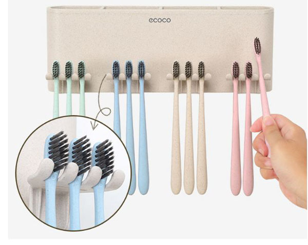 Bộ cắm chải 4 cốc Ecoco dính cường lực siêu chắc