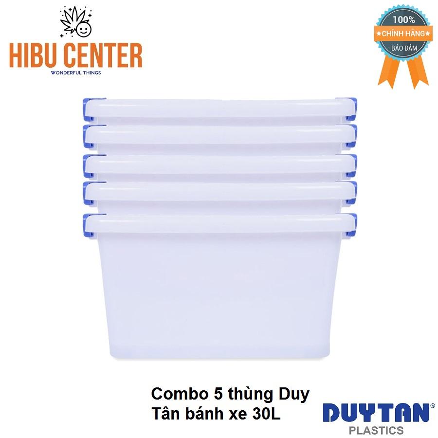 Combo 5 thùng nhựa duy tân có bánh xe 30l no.750