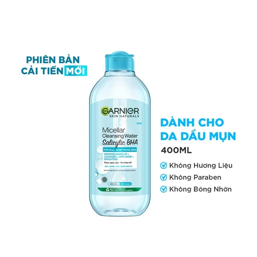 Nước Tẩy Trang Garnier Dành Cho Da Dầu Và Mụn 400ml