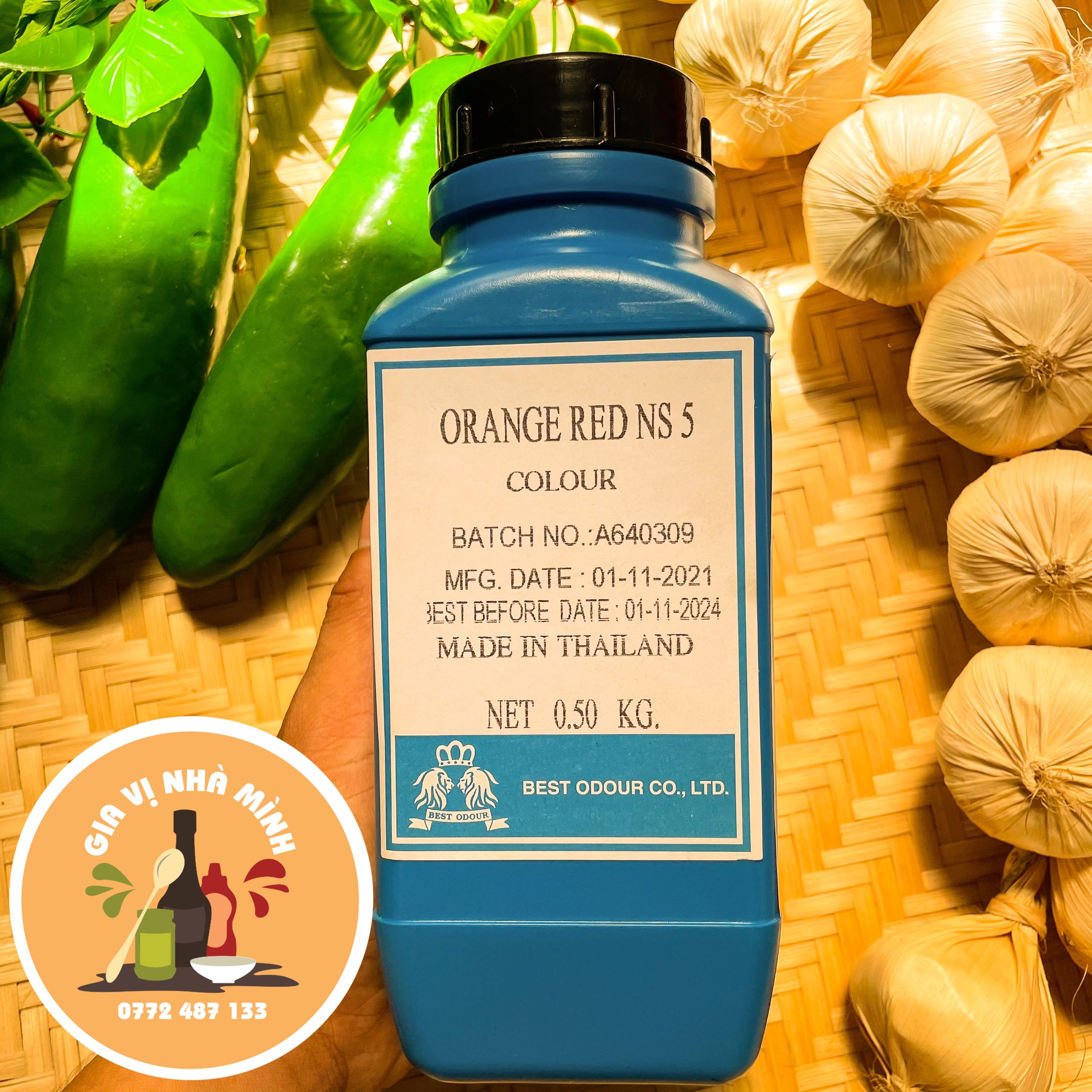 Bột màu đỏ cam thái lan -500gr