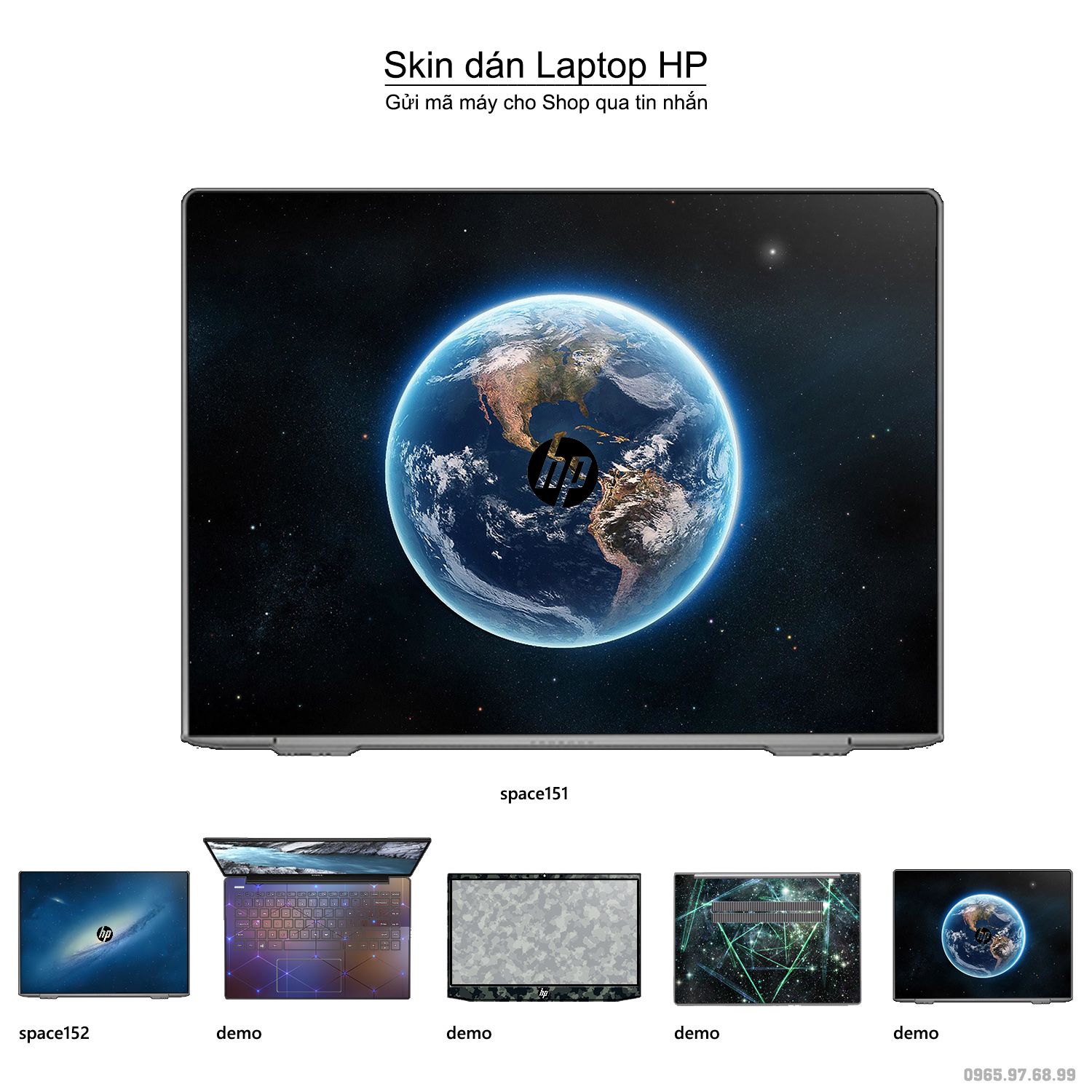 Decal Skin dán Laptop HP mẫu không gian (inbox mã máy cho shop)