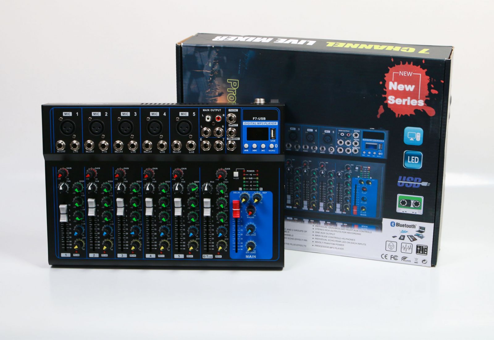 (SALE 50%) Bàn MIXER Karaoke Phiên Bản Mới, BÀN TRỘN MIXER F7 USB BLUETOOTH BÀN TRỘN ÂM THANH Giá Rẻ Chất Lượng - Chống Hú Tuyệt Đối - Mixer Livestream, Karaoke, Tương Thích Với Các Nhạc Cụ Đàn Sáo, BH UY TÍN 12 Tháng