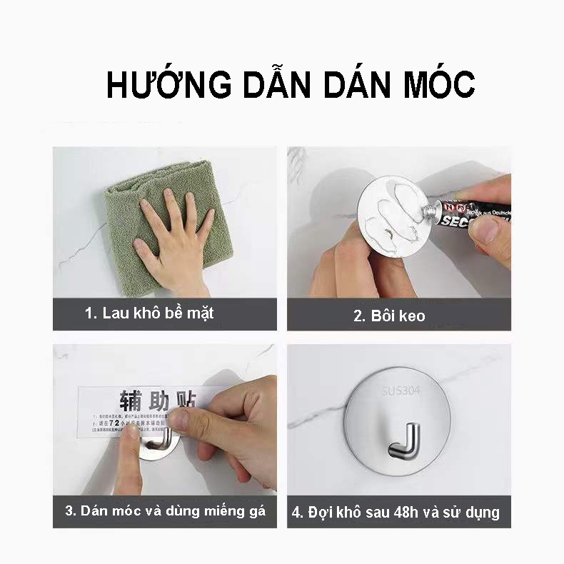 Móc Treo Tường Inox 304,Treo Đồ Đa Năng, TreoThớt Siêu Chắc Chắn