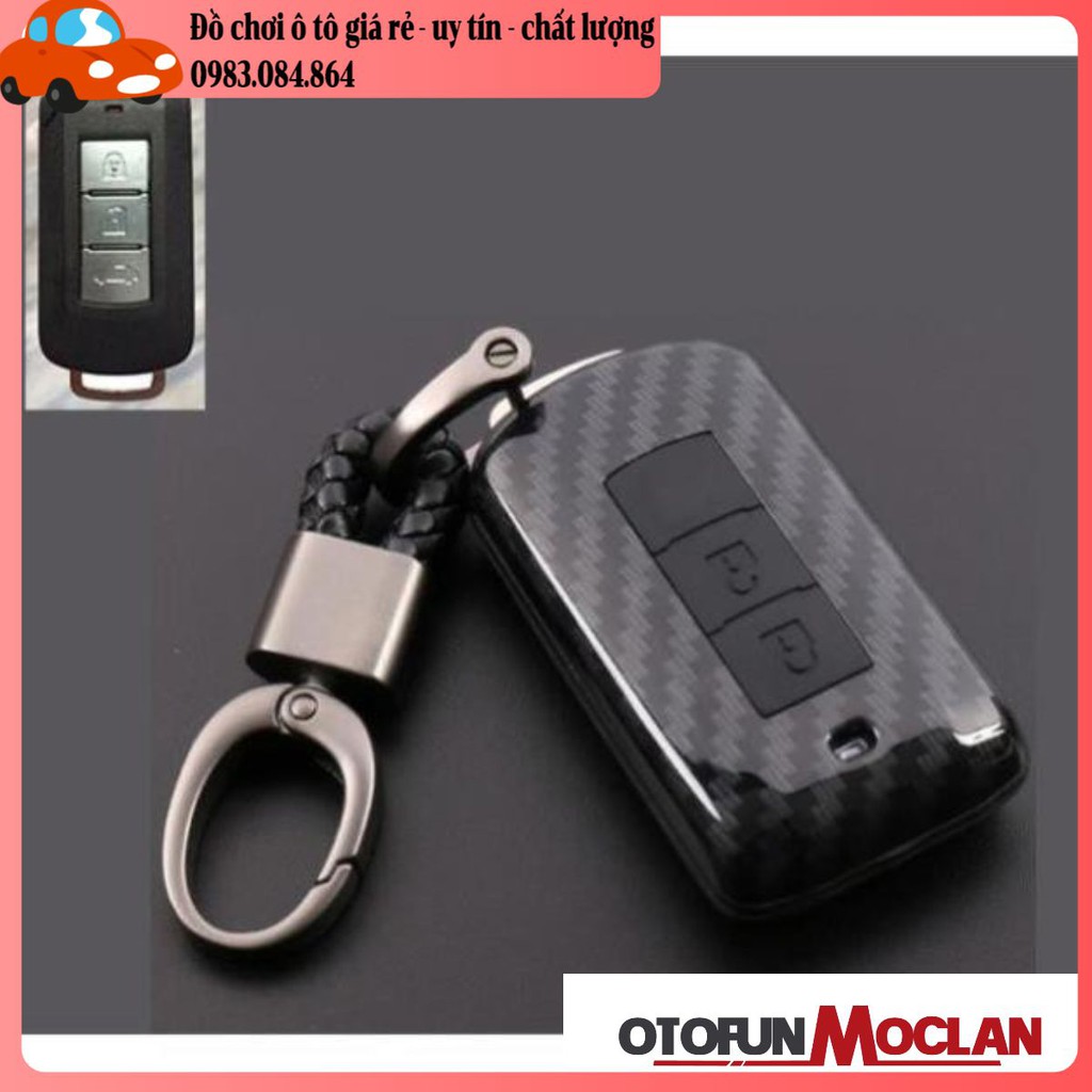Bao da chìa khóa carbon xe Mitsu Xpander- kèm móc khóa.