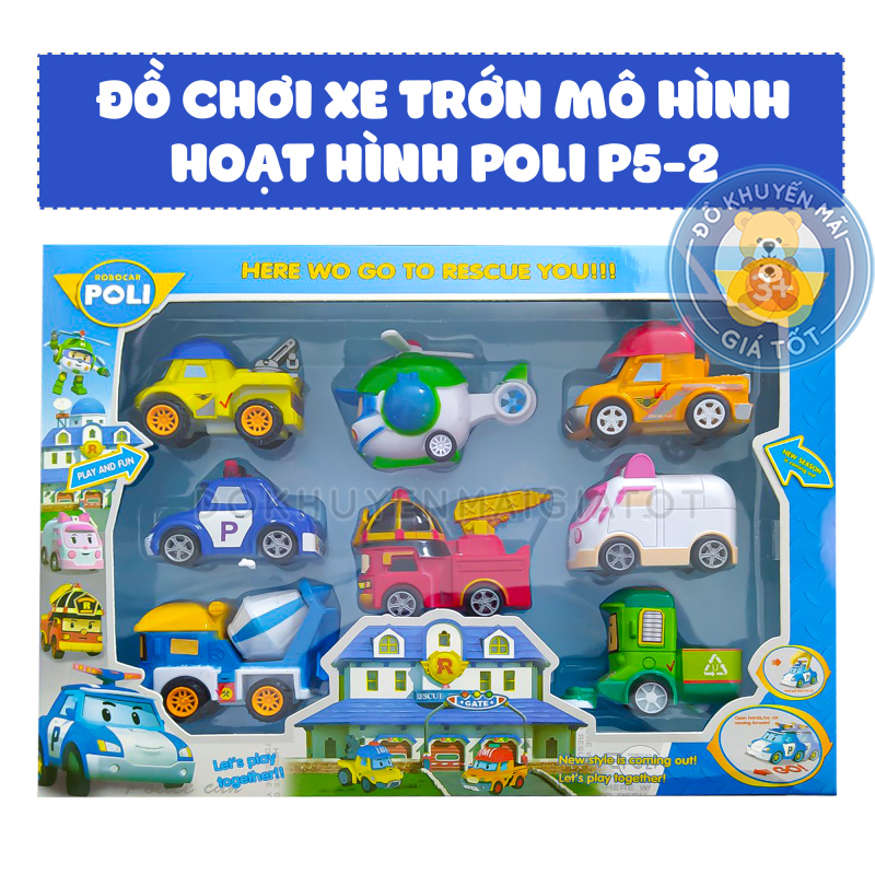 Bộ xe đồ chơi cho bé mô hình poli và những người bạn cho bé chạy trớn mô hình nhân vật hoạt hình bằng nhựa - đồ chơi ô tô trẻ em  - Đồ khuyến mãi giá tốt