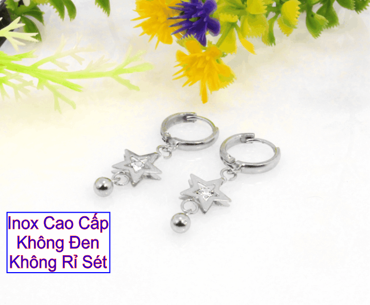 Bông tai mặt trăng và ngôi sao hoa tai vàng hình ngôi sao hoa tai hình ngôi sao - Bảo hành vĩnh viễn không đen và không gỉ sét
