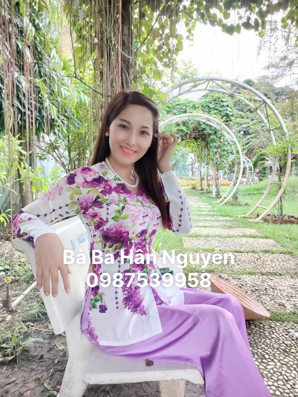 ÁO BÀ BA CỔ TIM IN LỤA PHÁP IN 4D (CÓ QUẦN )B*H