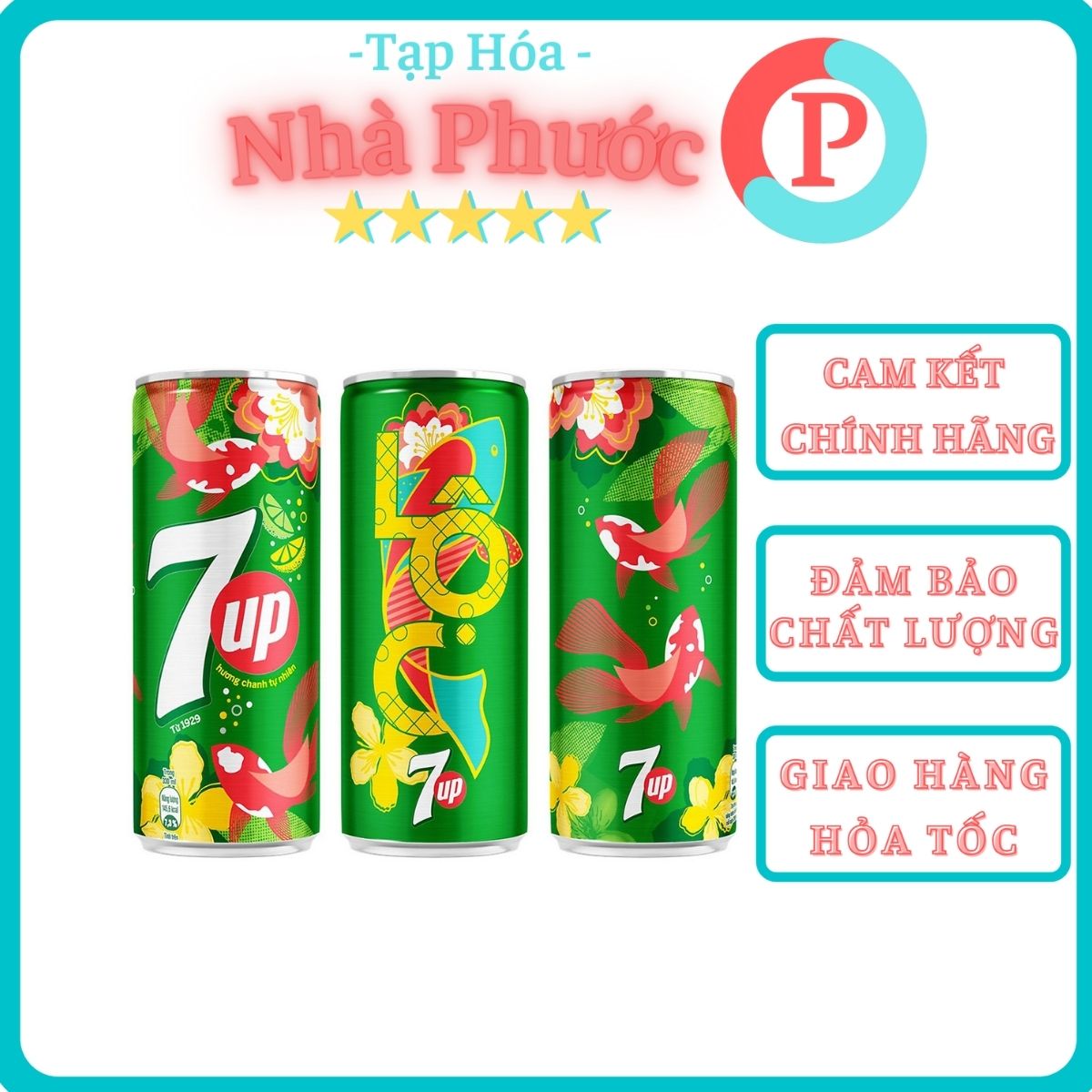 [FREESHIP] - Nước giải khát 7up ( lốc 6 lon x330ml) - Thật sự thanh mát.