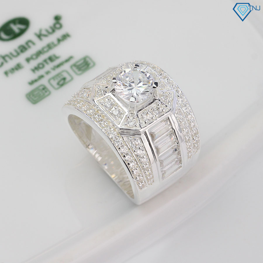 Nhẫn nam bạc 925 đính đá đẹp NNA0168 - Trang Sức TNJ
