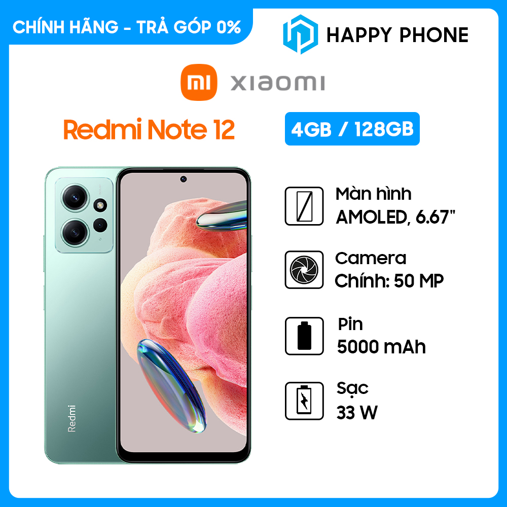 Điện thoại Xiaomi Redmi Note 12  - Hàng Chính Hãng, Mới 100% | Bảo hành 18 tháng