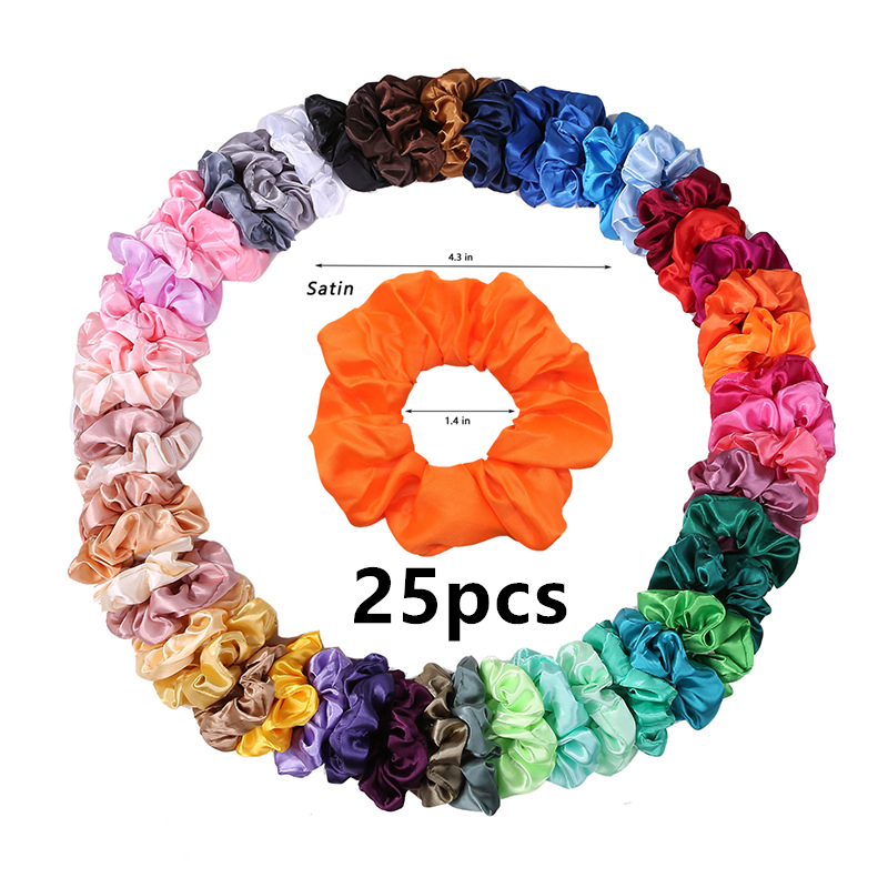 Cột Tóc Vải Dây Buộc Tóc Scrunchies Nhiều Màu Satin