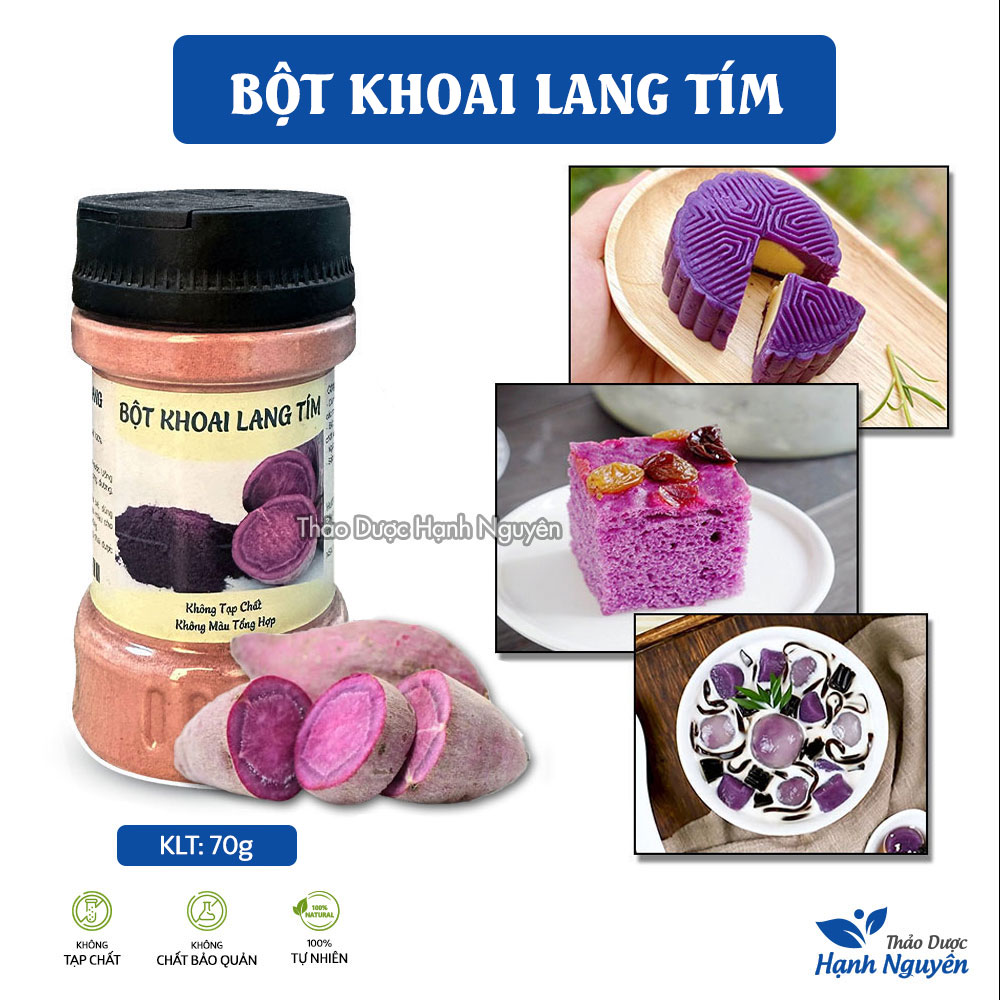 Bột lá cẩm tím sấy lạnh nguyên chất 100g - Thảo Dược Hạnh Nguyên