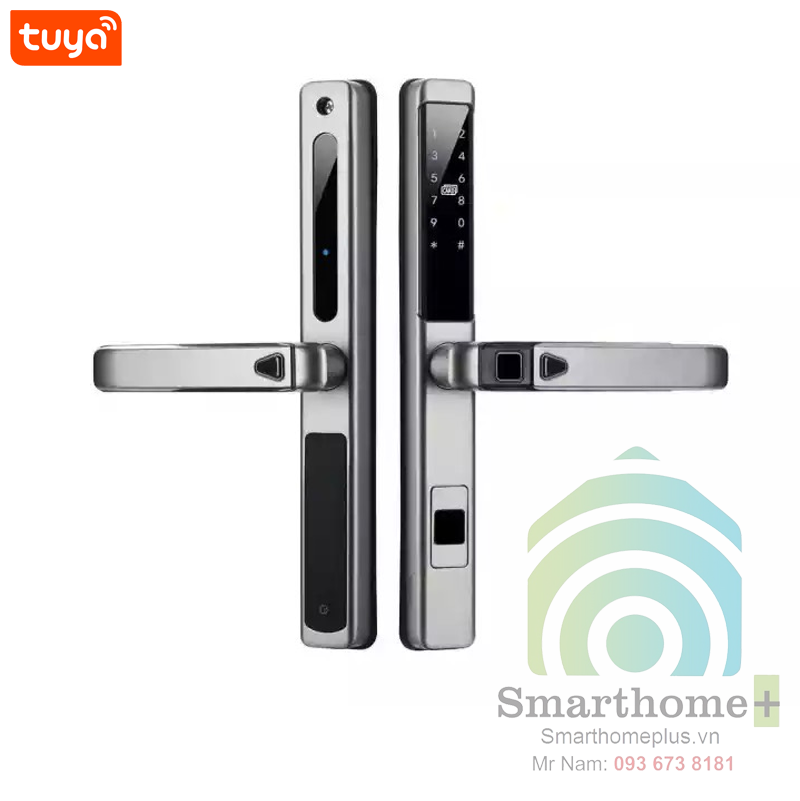Khóa cửa nhôm xingfa chống nước chuẩn ip65 wifi tuya s616