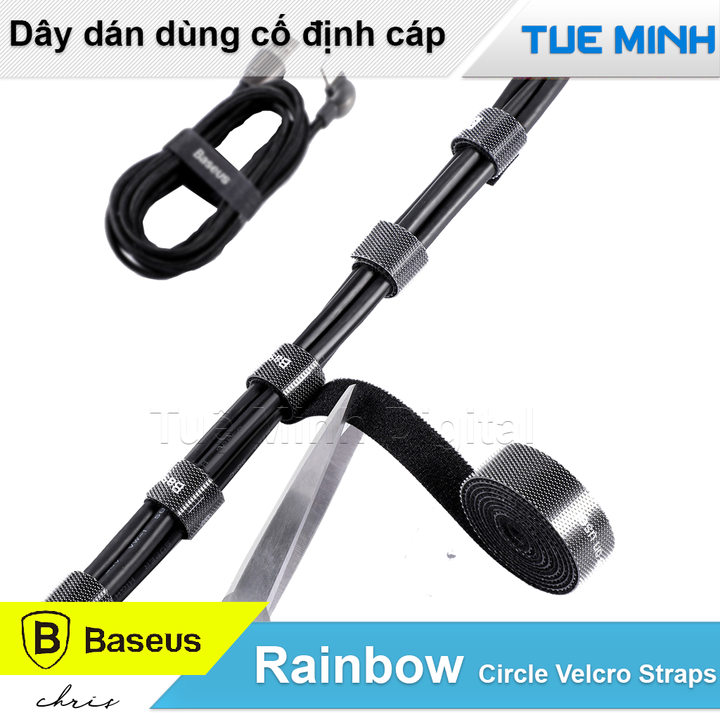 Dây dán dùng cố định cáp Baseus Rainbow Circle Velcro Straps