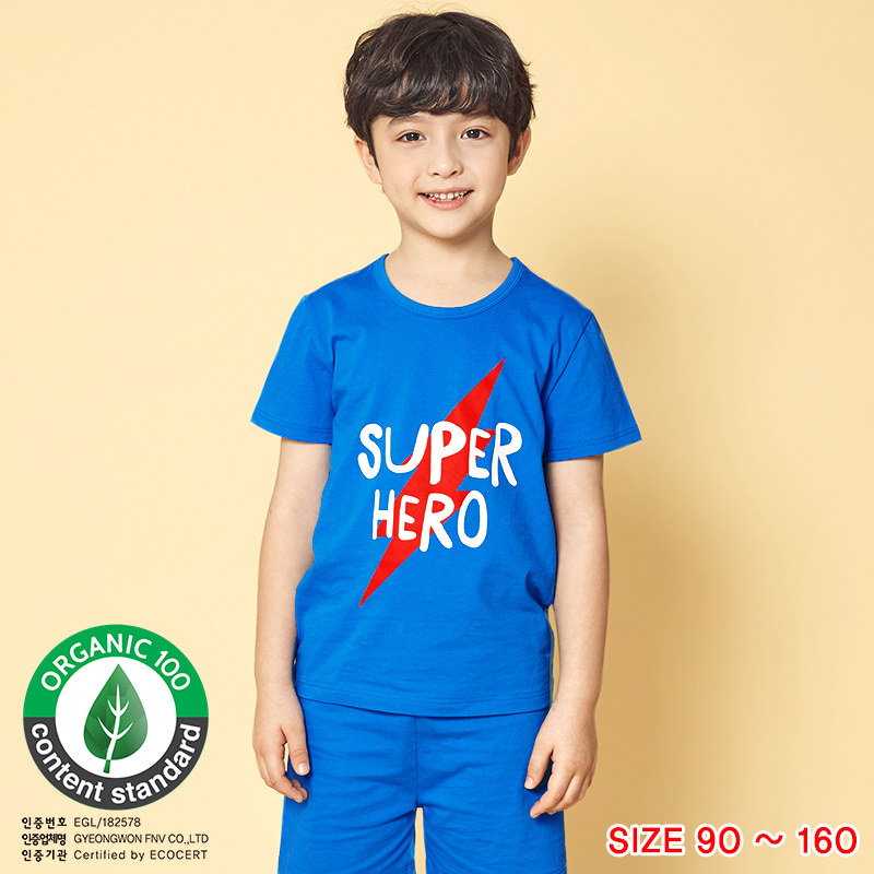 Đồ bộ ngắn tay mặc nhà cotton mịn cho bé trai U3024 - Unifriend Hàn Quốc, Cotton Organic