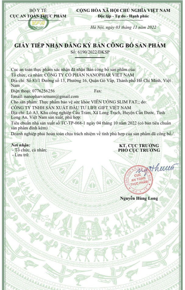 (CHÍNH HÃNG) GIẢM CÂN GIẢM MỠ SLIM FAT ( HỘP 30 VIÊN )
