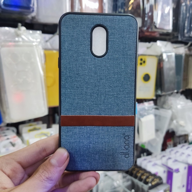 Ốp lưng Samsung J7plus dẻo đen lưng vải