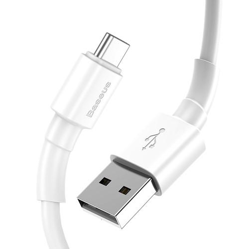 Cáp sạc nhanh và truyền dữ liệu Baseus Mini White Cable USB For Lightning (2.4A)/Micro USB (2.4A)/Type C (3A), chiều dài 1m, truyền dữ liệu tốc độ cao 480Mbps