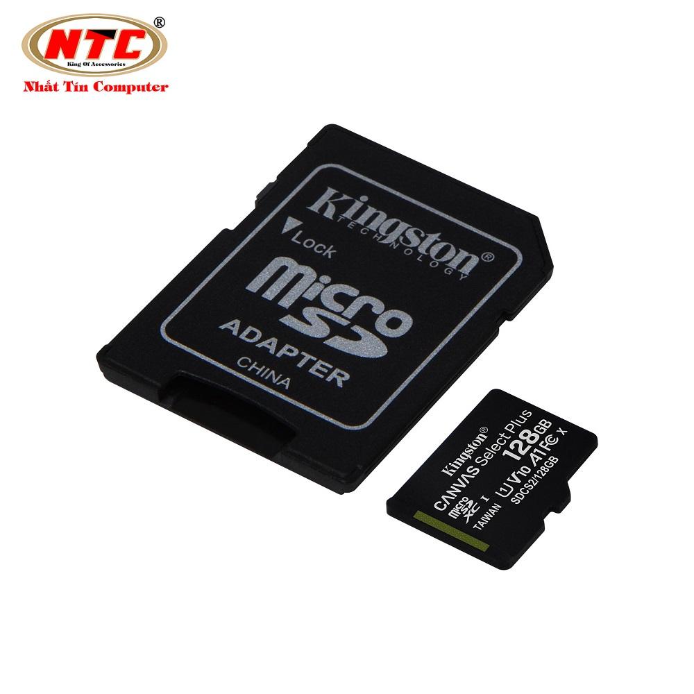 Thẻ nhớ microSDXC Kingston Canvas Select Plus 128GB U1 V10 A1 100MB/s (Đen) - Kèm Adapter - Nhat Tin Authorised Store
