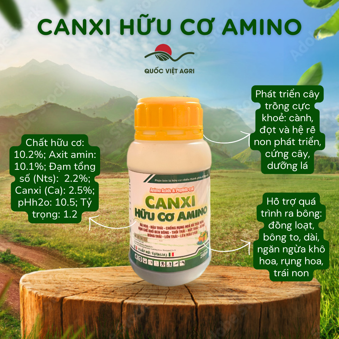 Phân bón lá - canxi hữu cơ amino - amino acids & peptids-cal - 250ml