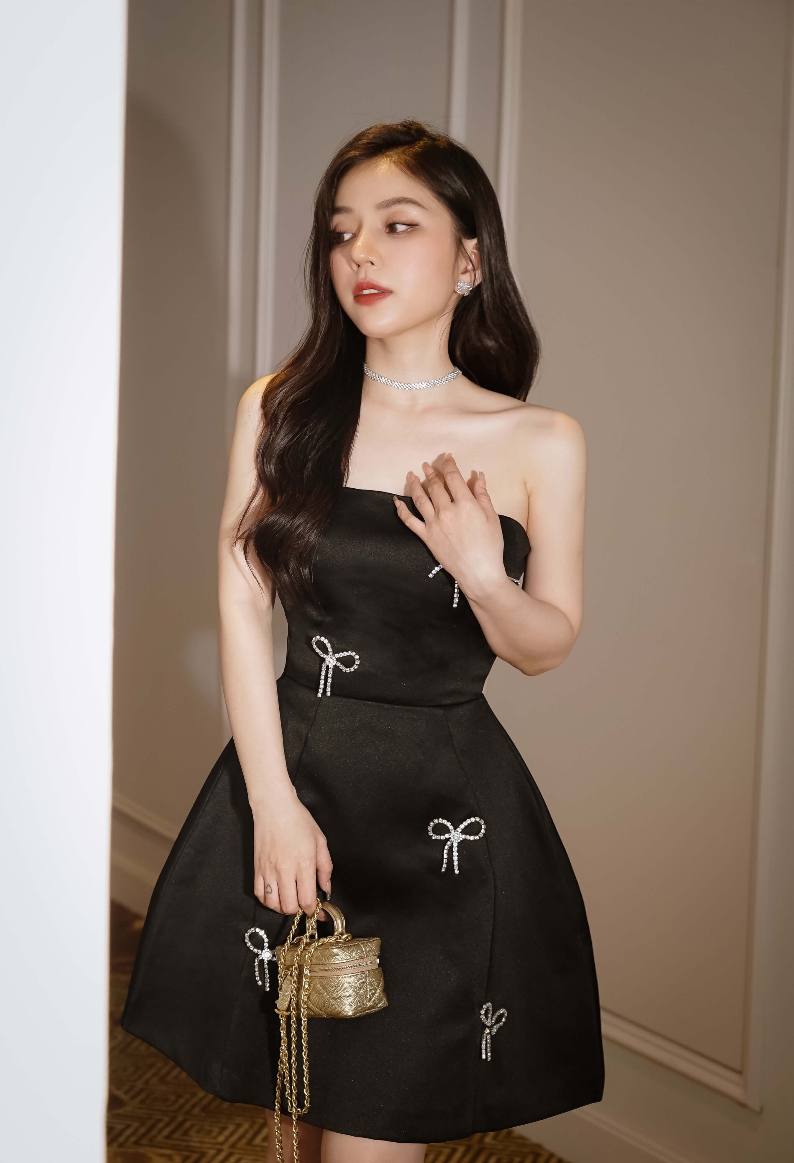 Đầm Cup Ngực Đính Nơ - Đầm nữ Xipi