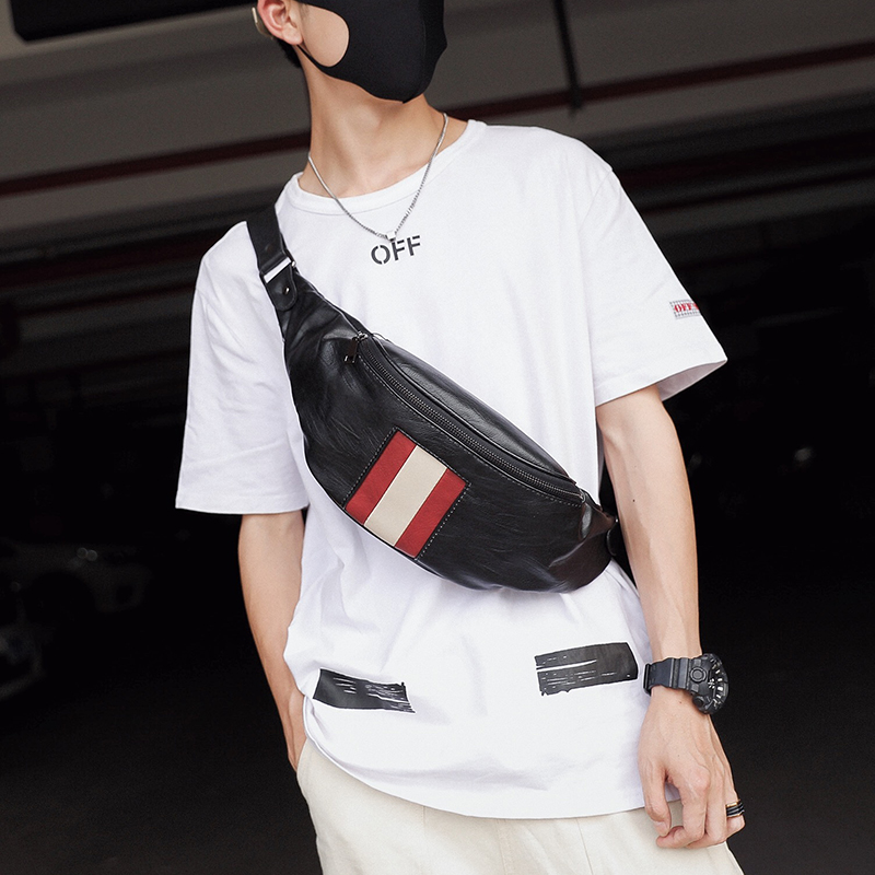 [Hot sale] bag tripe male Plaid high quality leather material