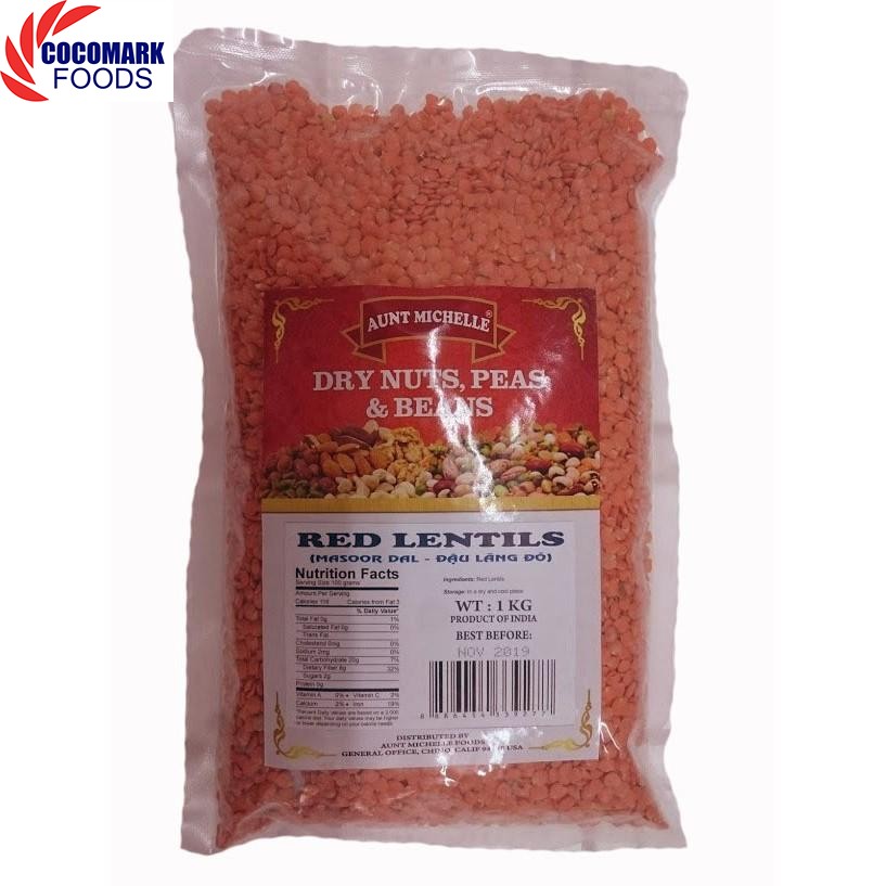 Đậu lăng đỏ tách vỏ lentils peas red 1000g