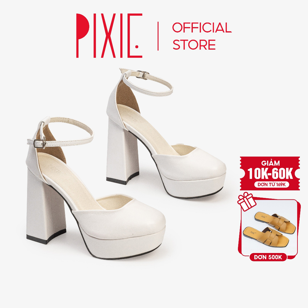 Giày cao gót mary jane đúp 12cm bít mũi quai hậu pixie e150