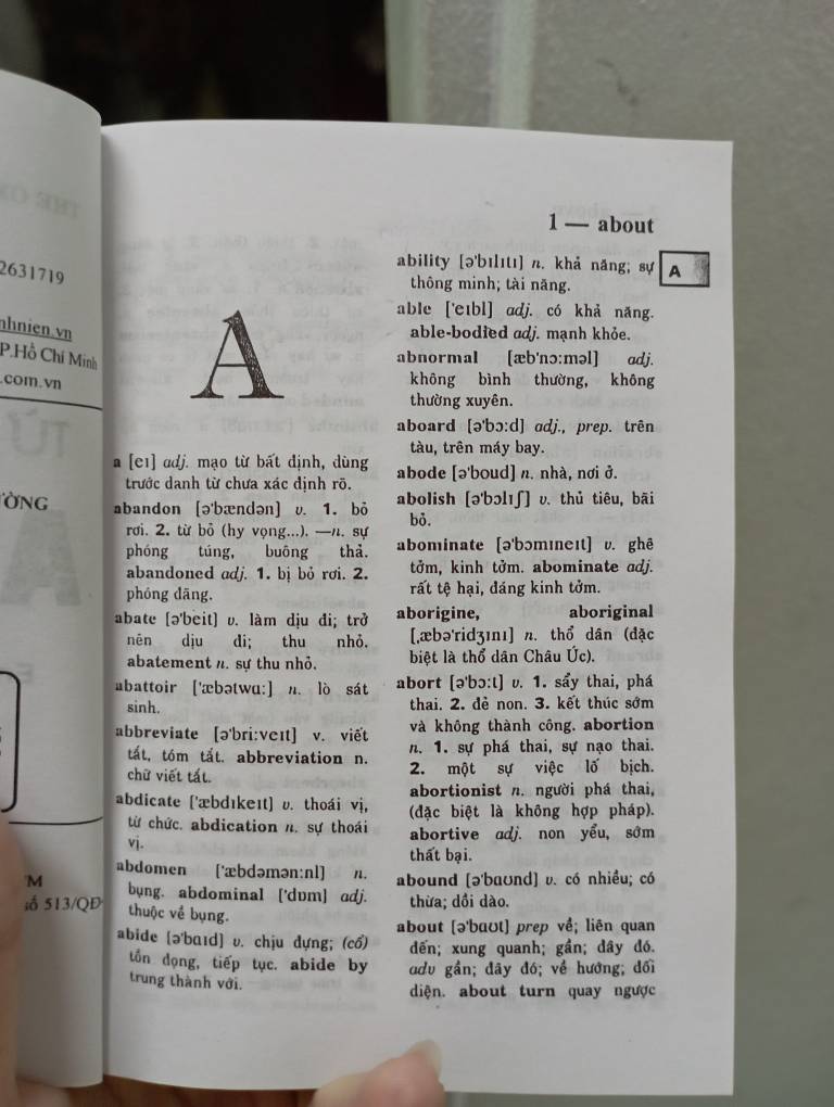 Sách Từ Điển Anh Việt 30.000 Từ