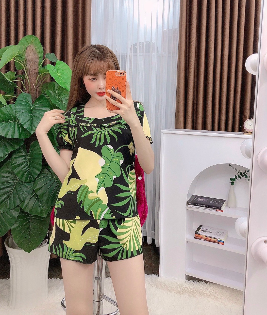 Set đùi lụa hàn trẻ trung (freesize dưới 58kg)