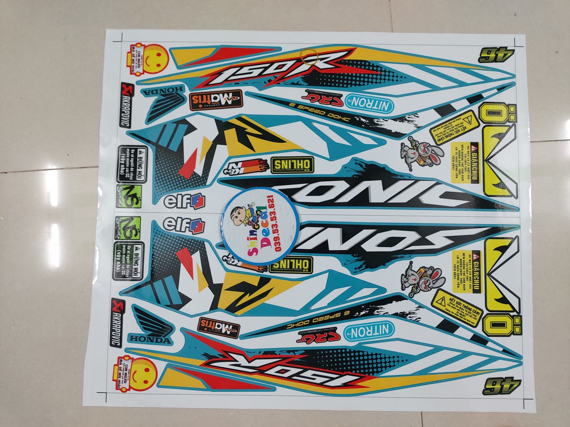 [HCM]Tem xe sonic 150 R xanh ngọc