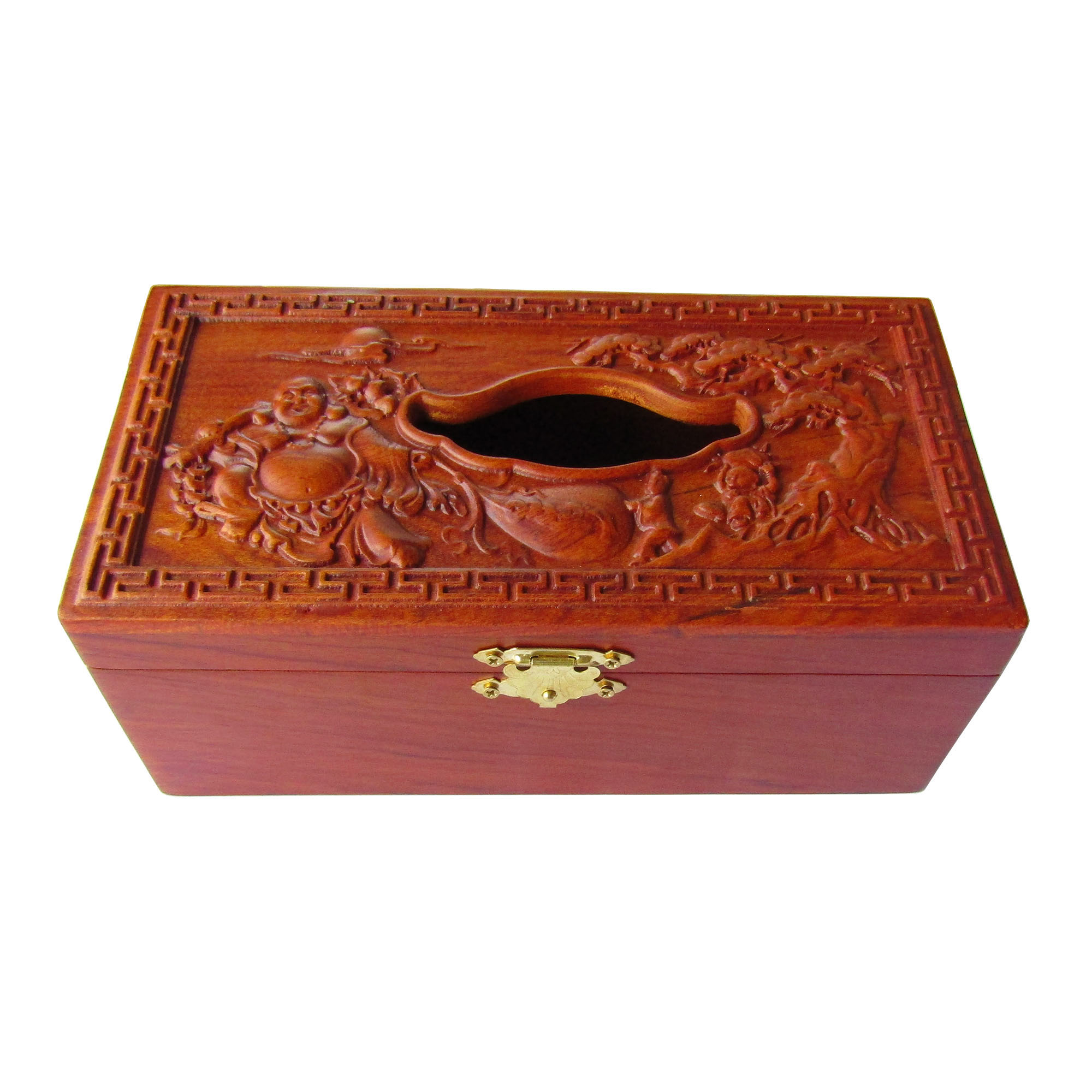 Hộp đựng giấy ăn ông di lặc gỗ hương