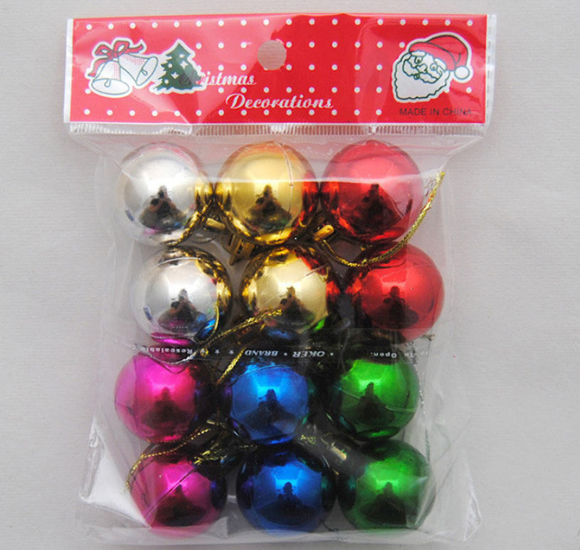 12 trái châu trang trí noel 3cm mẫu e9