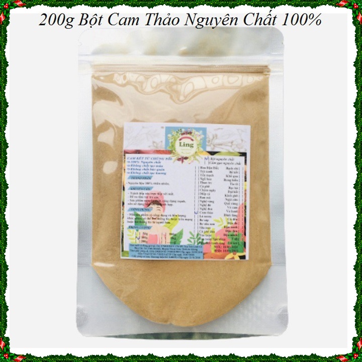 Bột Cam Thảo 200g nguyên chất thiên nhiên 100% có giấy VSATTP và ĐKKD dùng đa công dụng