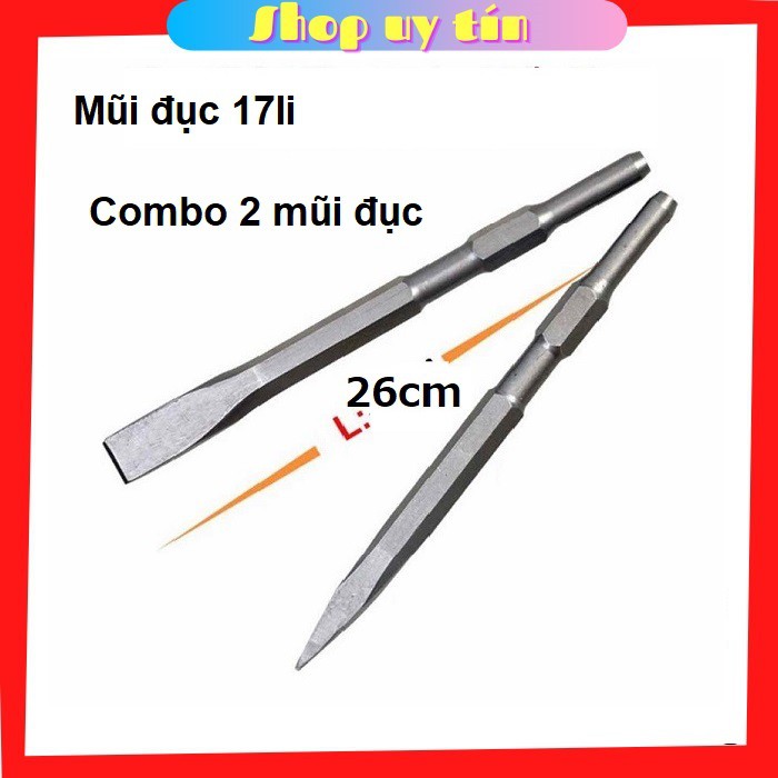 Bộ 2 mũi đục bê tông 17li