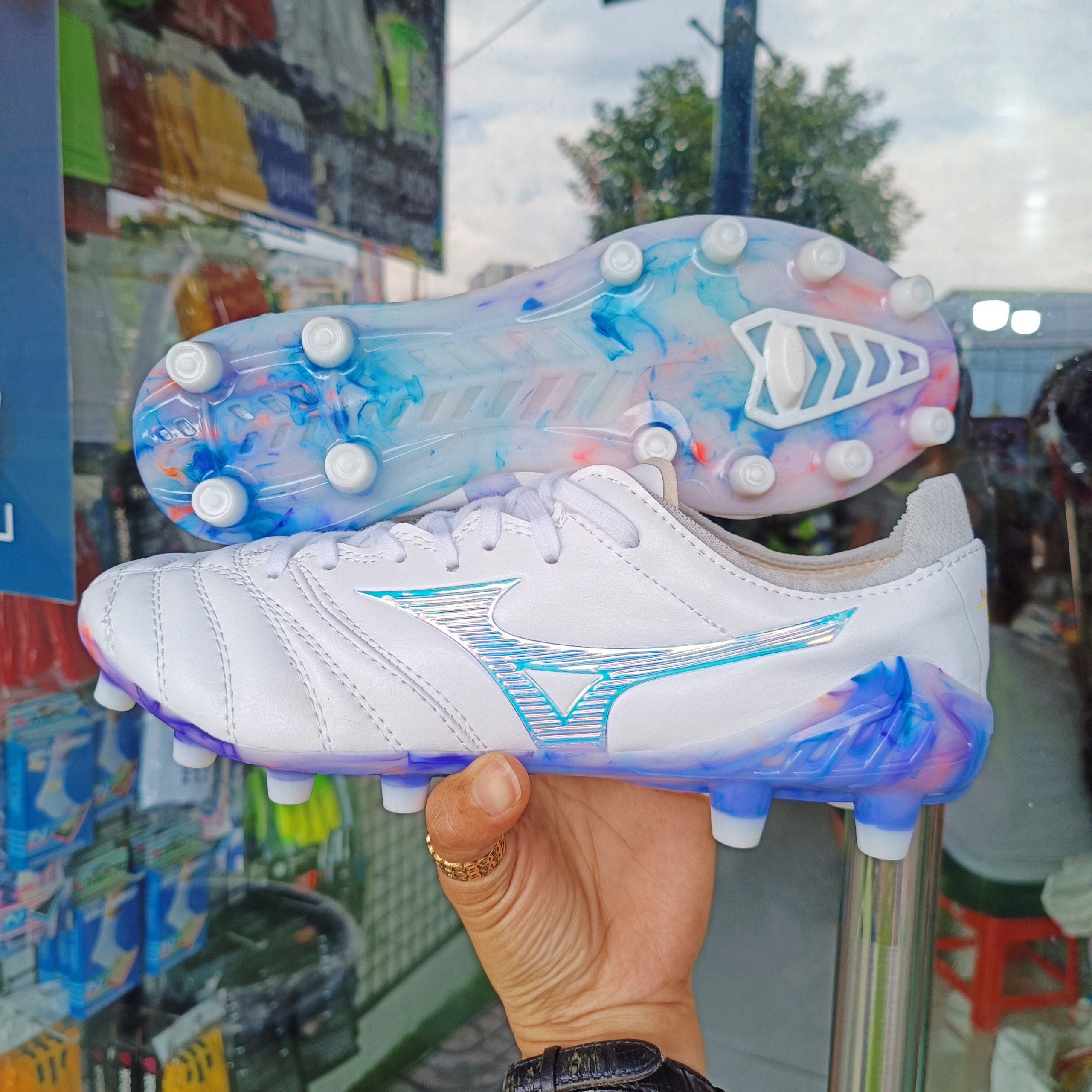 giày đá bóng mizuno neo 3 fg +tất+hộp