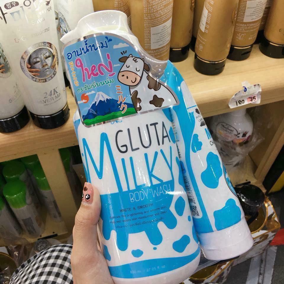 Bộ Đôi Sữa Tắm Và Sửa Rửa Mặt Gluta Milky