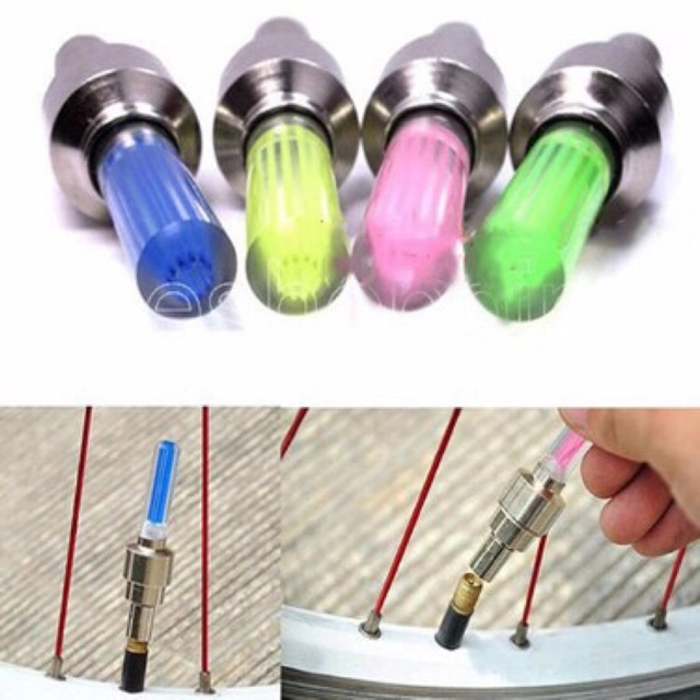 Đèn led gắn van xe máy 7 màu
