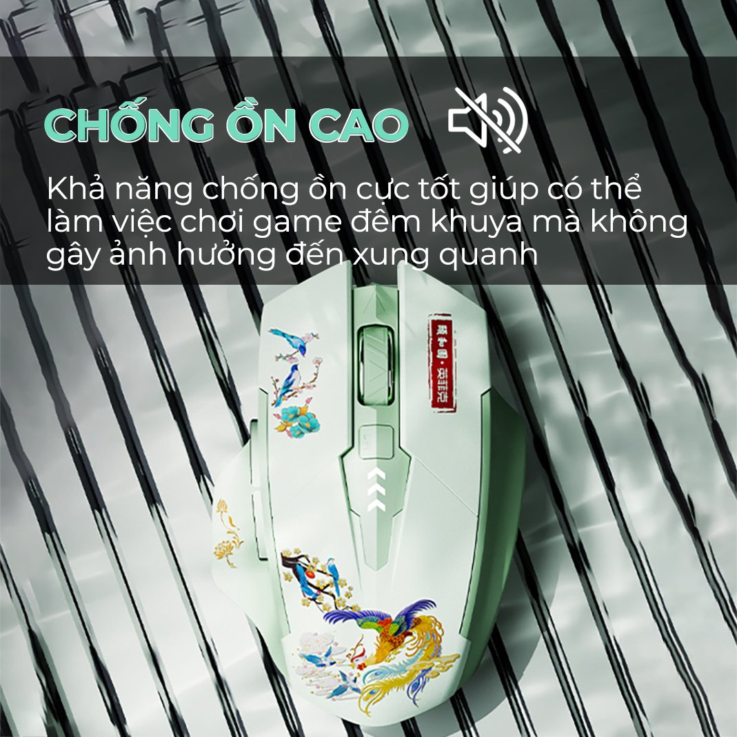 Chuột không dây bluetooth sạc pin SIDOTECH A10 Tết silent giới hạn gaming 6 nút bấm pin 3 tháng 5 mức điều chỉnh DPI tốc độ phản hồi cao công thái học chống mỏi tay cho laptop máy tính - Hàng chính hãng