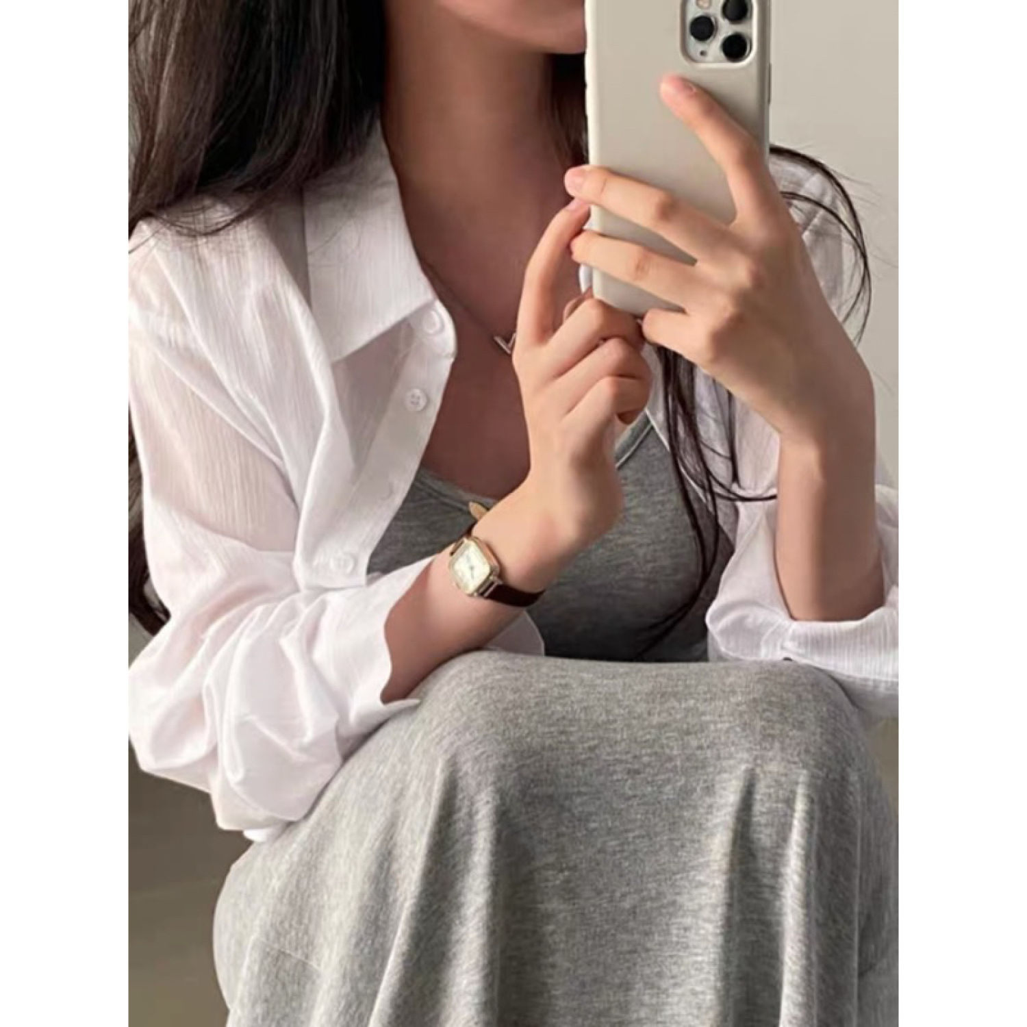áo sơ mi croptop cột dây lưng chất lụa dập